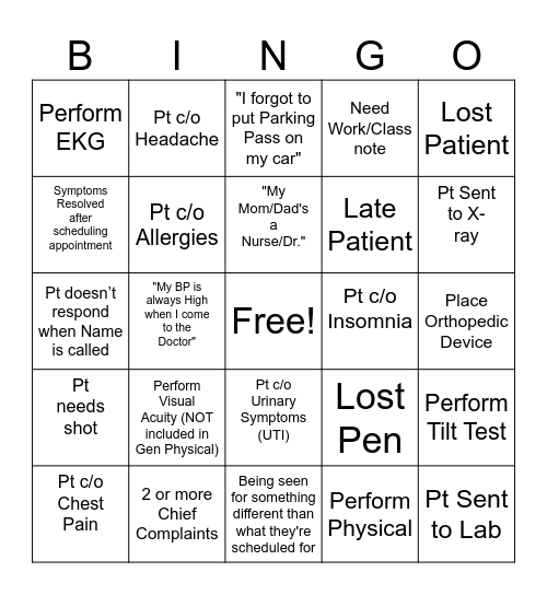 PWHC BINGO Card
