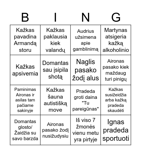 Edgaras Bingo Card