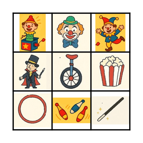 Circus Bingo Card