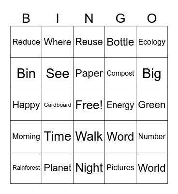 Recycle Bingo Card