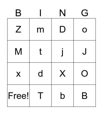 Austin and Willow Bingo Card