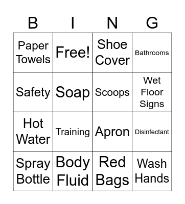 Bio Hazard Bingo Card