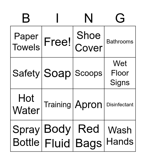 Bio Hazard Bingo Card