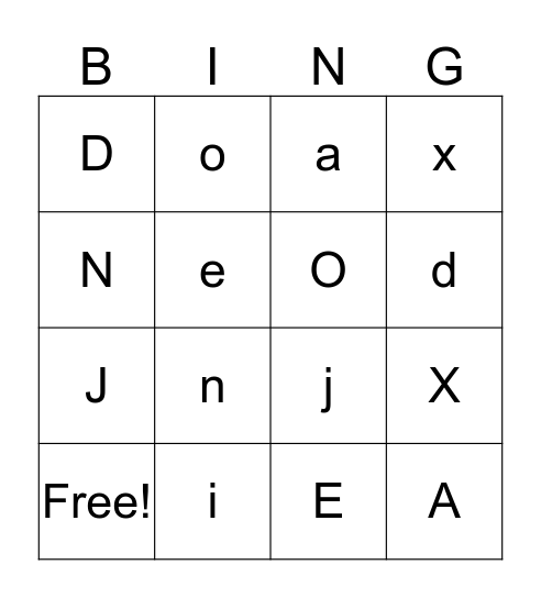 Addison and Sofia Bingo Card