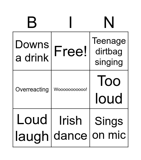 Serena Bingo Card
