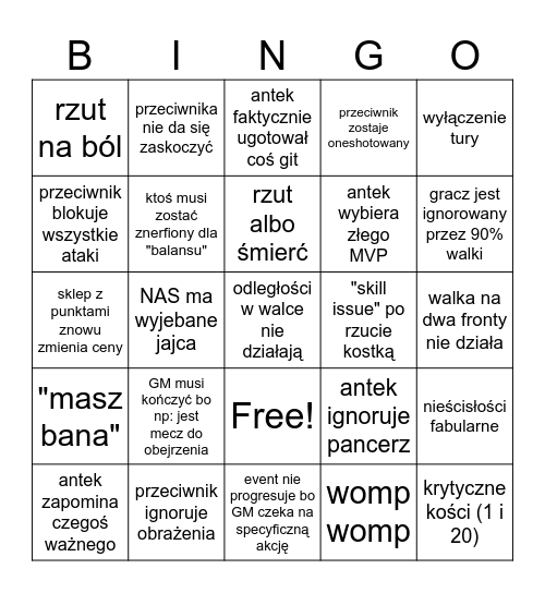 rp bingo Card