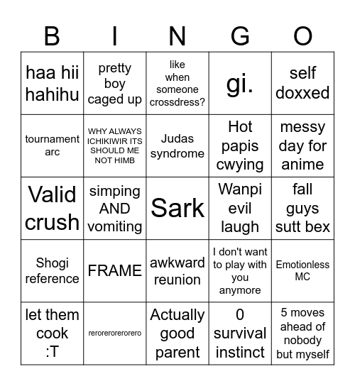 SP WA CE Bingo Card
