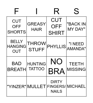 FIRST OF MONTH BINGO Card