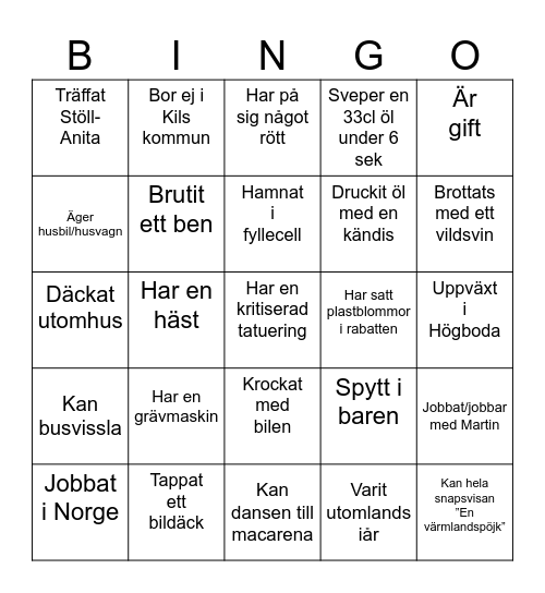Mingelbingo Card