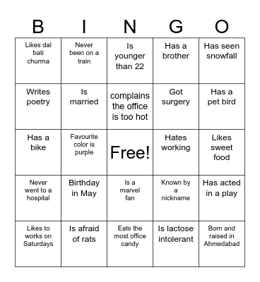 Set 6 Bingo Card