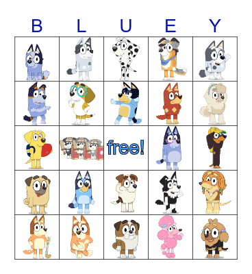 Bluey Bingo Card