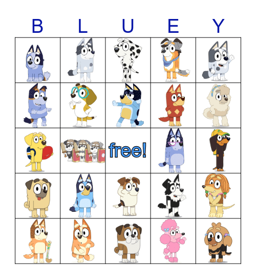 Bluey Bingo Card