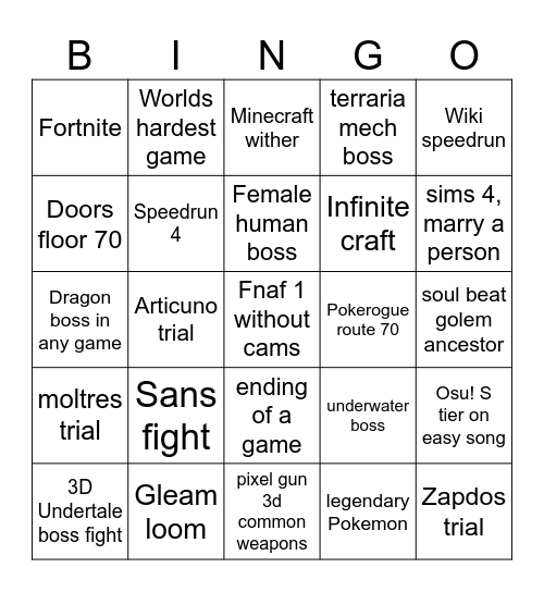 OBS Bingo Card