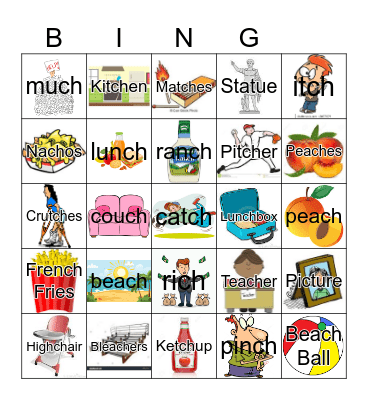 Medial-Final /CH/ Bingo Card