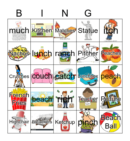 Medial-Final /CH/ Bingo Card