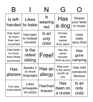 Icebreaker Bingo: Find Someone Who Bingo Card