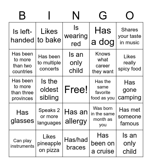 Icebreaker Bingo: Find Someone Who Bingo Card