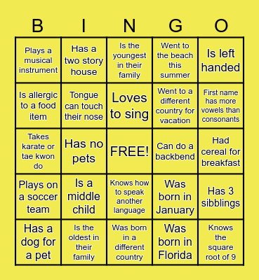 COGT Bingo Card
