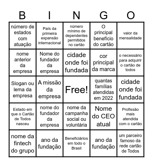 🟢 Bingo Interativo – Cartão de TODOS: Quem Sabe, Marca! Bingo Card