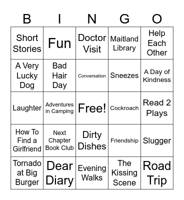 Next Chapter Book Club Bingo Card