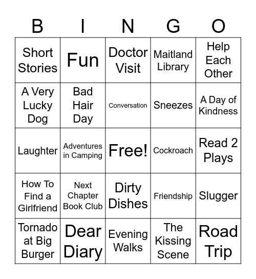 Next Chapter Book Club Bingo Card