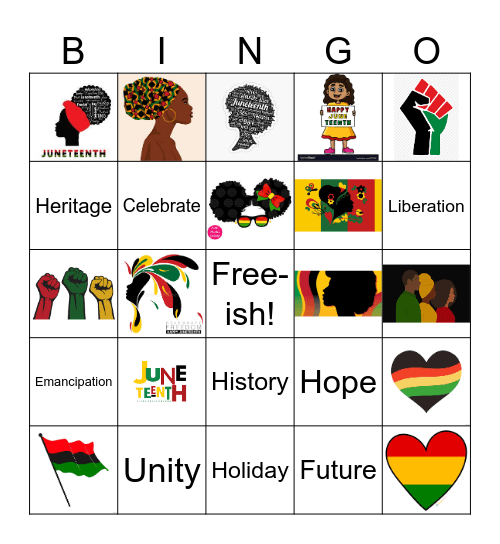 Juneteenth Celebration Bingo Card