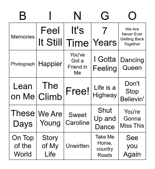 Graduation Bingo Cigna Bingo Card
