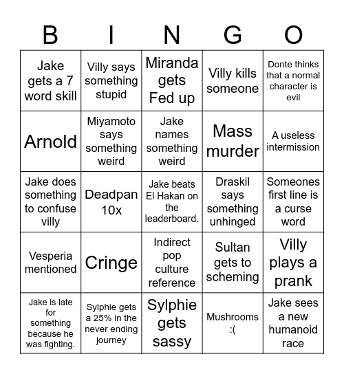 Primal hunter book 12 Bingo Card