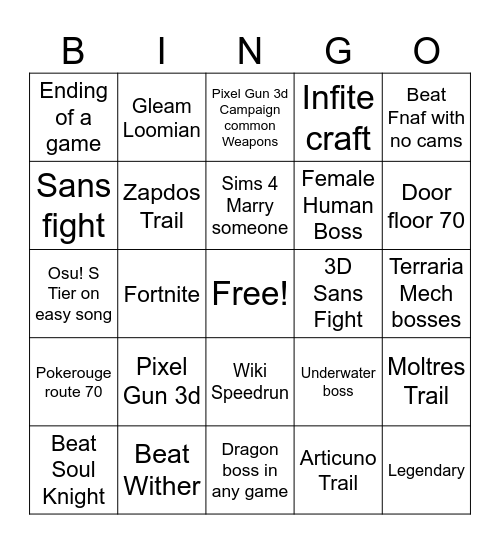 OBS Bingo Card