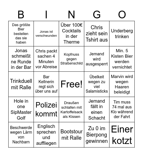 Bingo Titisee Edition Bingo Card