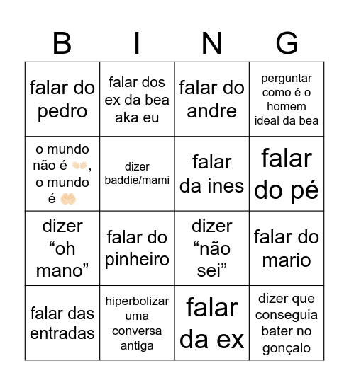 Zé Bingo Card