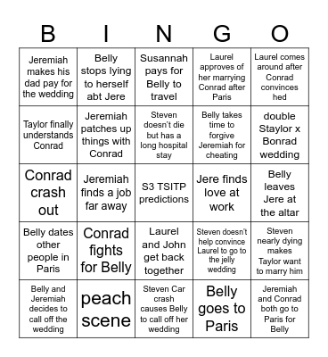 TSITP S3 predictionsss Bingo Card