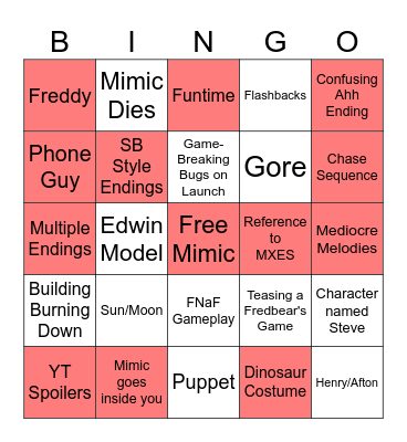 SotM Bingo Card!!! Bingo Card