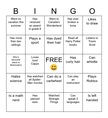 Find someone who.. Bingo Card