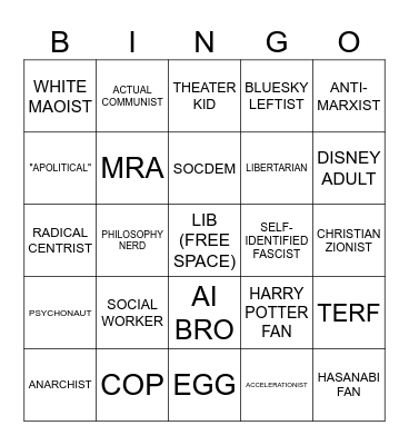 UNI Bingo Card