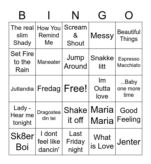 MUSIKKBINGO Card