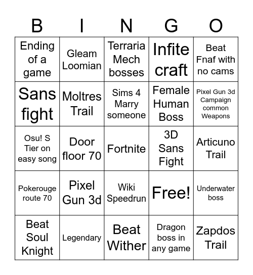 OBS Bingo Card