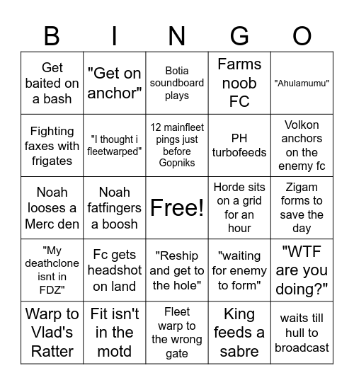 Gopnik Bingo Card