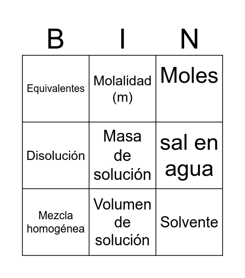Bingo Card
