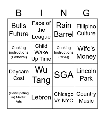 Gaslight Bingo Card