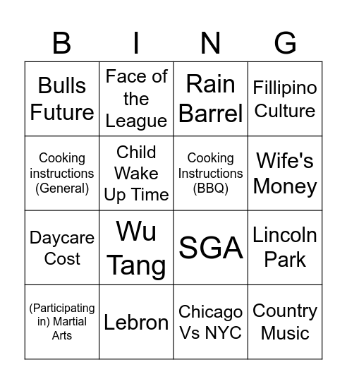 Gaslight Bingo Card