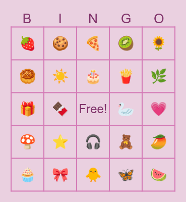 Kavya's Birthday Bingo Card