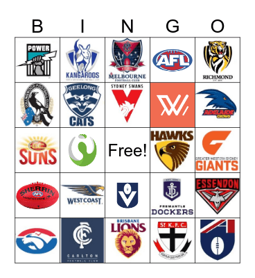 AFL Bingo Card