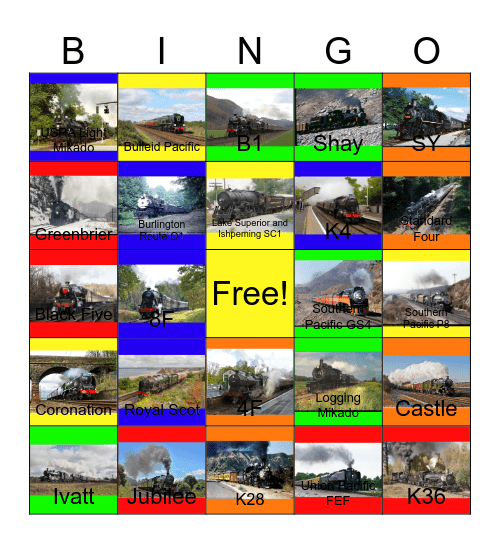 Steam Locomotives with the Number 4 on the Cab Bingo Card