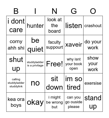 mr hurly bingo Card