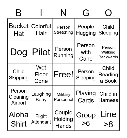 Waiting in Airport Bingo Card
