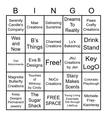 Treasure Walk BINGO Card