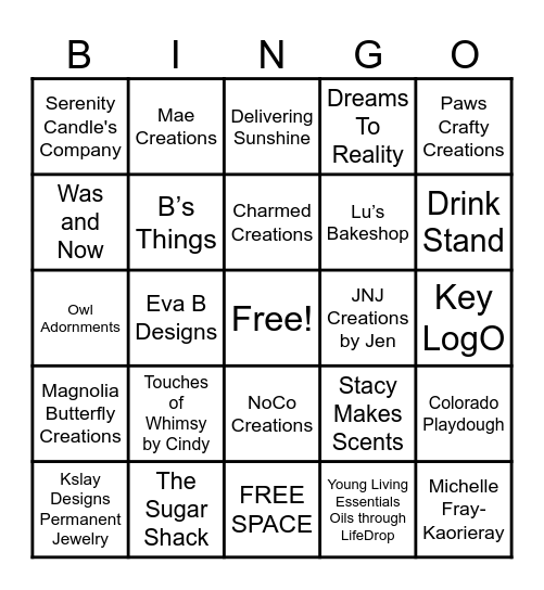 Treasure Walk BINGO Card