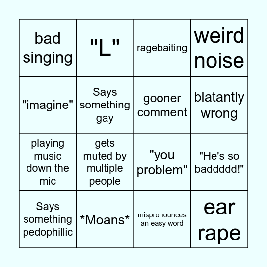 Alex Bingo Card