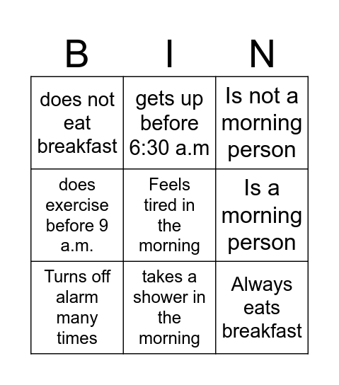 Find someone who... Bingo Card